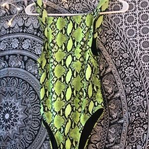 faux snakeskin bathing suit